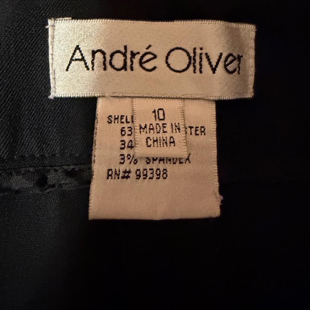 Women's Black Wide-Leg Pants Andre Oliver Size 10 - Picture 4 of 8